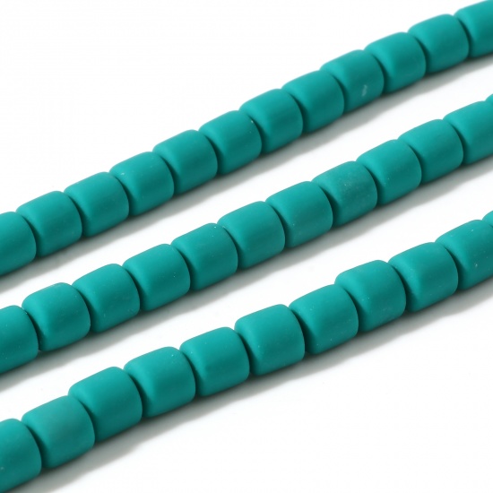 Picture of Polymer Clay Beads Heishi Beads Disc Beads Cylinder Green Blue About 7mm x 6mm, Hole: Approx 1.3mm, 40cm(15 6/8") - 39cm(15 3/8") long, 2 Strands (Approx 60 PCs/Strand)