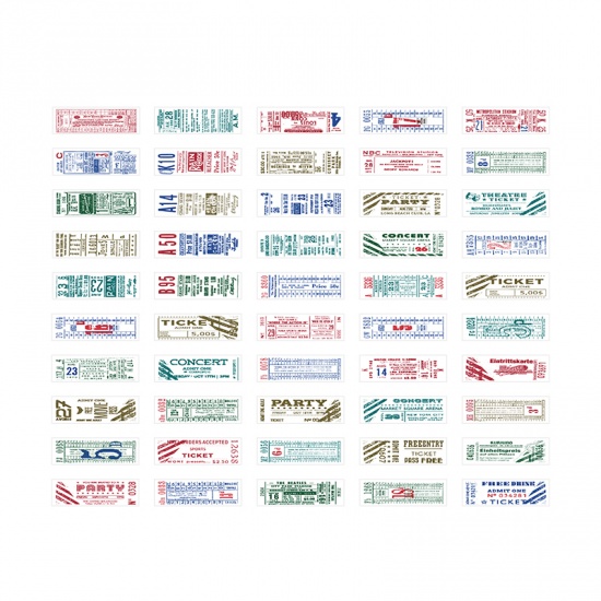 Immagine di Multicolor - 7# Retro Collection Series Japanese Paper DIY Scrapbook Stickers Decoration 8x2.5cm, 1 Set