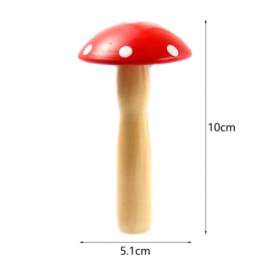 Picture of Wood Darning Sock Holes Crochet Knitting Mending Patching Tool Mushroom Red 10cm x 5.1cm, 1 Set