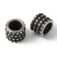 Picture of 2 PCs Eco-friendly PVD Vacuum Plating Stainless Steel Beads For DIY Jewelry Making Gunmetal Cylinder Dot 12mm x 9mm, Hole: Approx 8mm