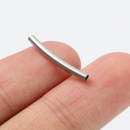 Bild von Edelstahl Perlen Tube Silberfarbe 20mm x 2mm, Loch: ca. 1.2mm, 5 Stück