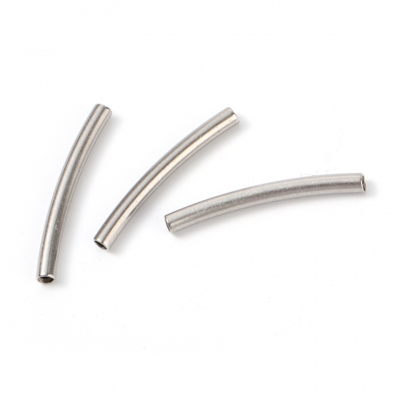 Bild von Edelstahl Perlen Tube Silberfarbe 20mm x 2mm, Loch: ca. 1.2mm, 5 Stück