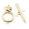 Picture of Zinc Based Alloy Toggle Clasps Circle Ring Gold Plated Bird 30mm x 6mm 26mm x 18mm, 5 Sets