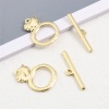 Picture of Zinc Based Alloy Toggle Clasps Circle Ring Gold Plated Bird 30mm x 6mm 26mm x 18mm, 5 Sets