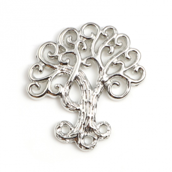Picture of Zinc Based Alloy Charms Silver Tone Tree of Life 29mm x 26mm, 20 PCs