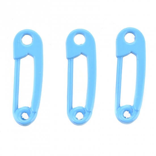 Immagine di Lega di Zinco Charms Spilla Blu Pittura 22mm x 7mm , 10 Pz