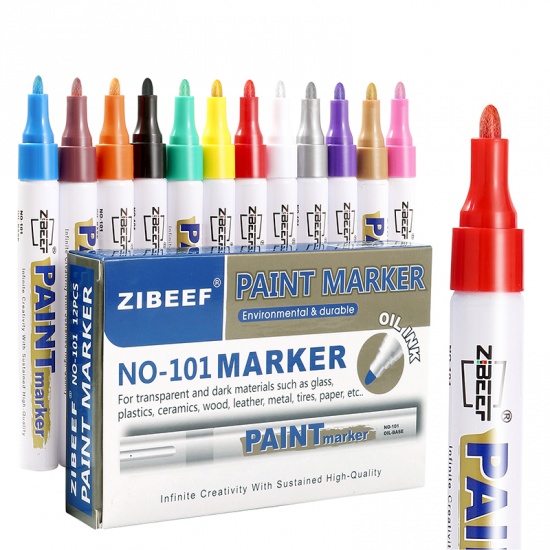 Изображение Plastic Marker Pen Mixed Color 14.5cm, 1 Box (12 Pcs/Box)