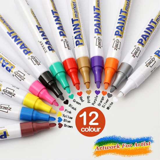 Изображение Plastic Marker Pen Mixed Color 14.5cm, 1 Box (12 Pcs/Box)