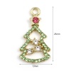 Picture of Zinc Based Alloy Charms Christmas Tree Gold Plated Multicolor Rhinestone 25mm x 13mm, 2 PCs