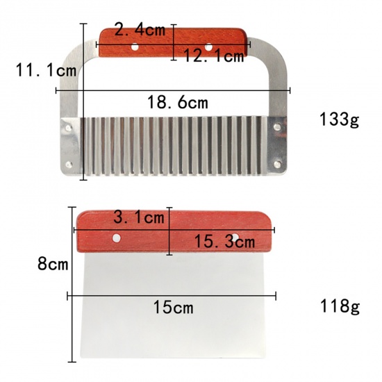 Image de Kit d'Outils de Coupe de Savon Fait à la Main Outils de Bijoux en Résine en 304 Acier Inoxydable & Bois Couleur Naturelle 24.8cm- 8cm, 1 Kit ( 3 Pcs/Kit)