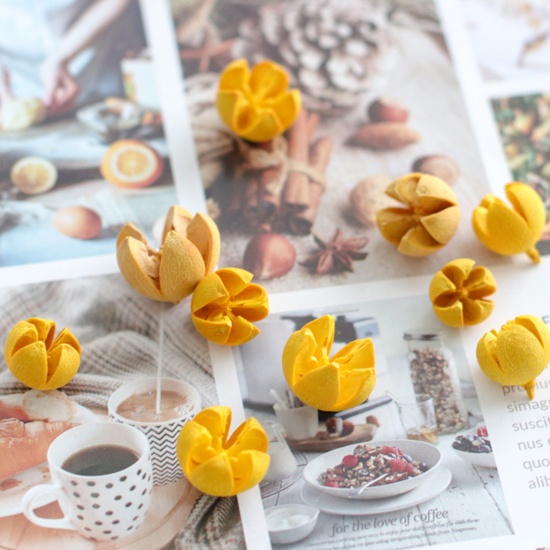 Picture of Real Dried Flower Resin Jewelry Craft Filling Material Yellow 12cm x 8cm, 1 Packet