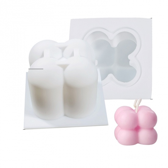 Picture of Silicone Resin Mold For Jewelry Making Candle Ball White 5.5cm x 5.5cm, 1 Piece