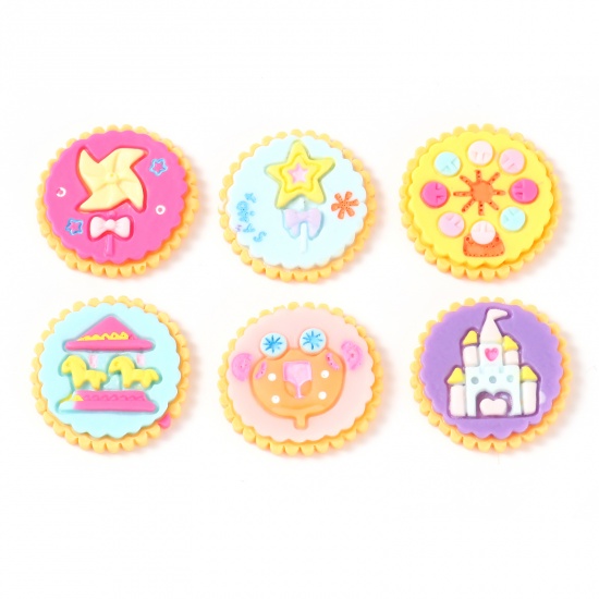 Picture of Resin Embellishments Round At Random Color 25mm Dia., 10 PCs
