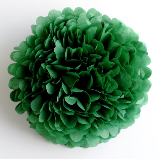 Picture of Paper Party Decorations Flower Ball Dark Green 20cm Dia., 10 PCs