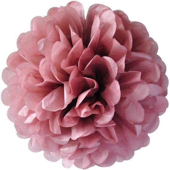 Picture of Paper Party Decorations Flower Ball Dark Pink 15cm Dia., 5 PCs