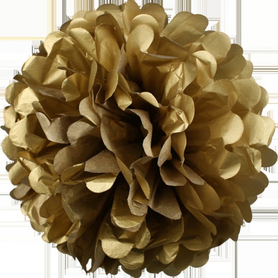 Picture of Paper Party Decorations Flower Ball Golden 15cm Dia., 5 PCs