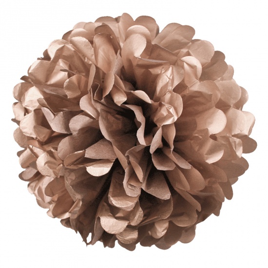 Picture of Paper Party Decorations Flower Ball Rose Gold 20cm Dia., 5 PCs