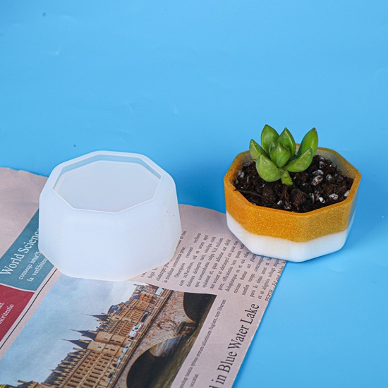 Image de Moule en Silicone Pot de plante Blanc 7cm x 7cm, 1 Pièce