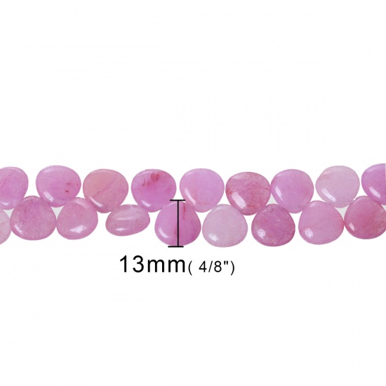 Immagine di Agata (Naturale & Tintura) Sciolto Perline Goccia Rosa Circa 13mm x 13mm, Foro: Circa 1.2mm, lunghezza: 35cm 1 Filo (Circa 49 Pezzi/Treccia)