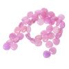 Picture of Agate (Natural & Dyed) Loose Beads Teardrop Pink About 13mm(4/8") x 13mm(4/8"), Hole: Approx 1.2mm, 35cm(13 6/8") long, 1 Strand (Approx 49 PCs/Strand)