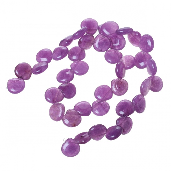 Picture of Agate (Natural & Dyed) Loose Beads Teardrop Purple About 13mm(4/8") x 13mm(4/8"), Hole: Approx 1.2mm, 35cm(13 6/8") long, 1 Strand (Approx 49 PCs/Strand)