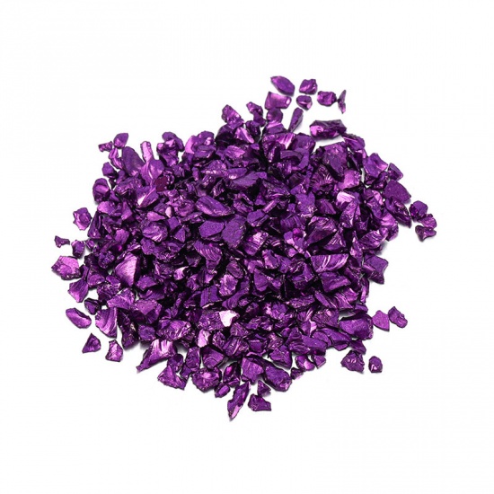 Picture of Glass Resin Jewelry Craft Filling Material Purple 4mm - 2mm, 1 Packet