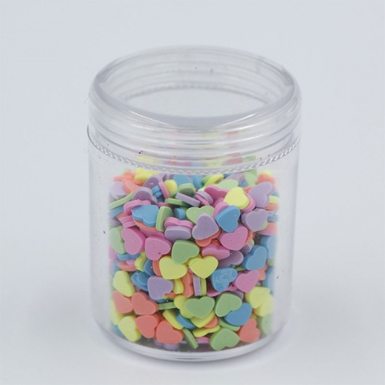 Picture of Polymer Clay Resin Jewelry Craft Filling Material Multicolor Heart 5mm, 1 Box