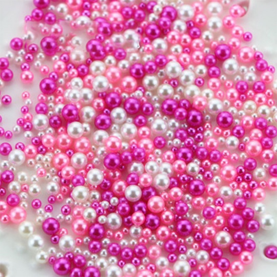 Picture of Resin Resin Jewelry Craft Filling Material Pale Lilac Round Imitation Pearl 5mm - 2.5mm, 1 Bag