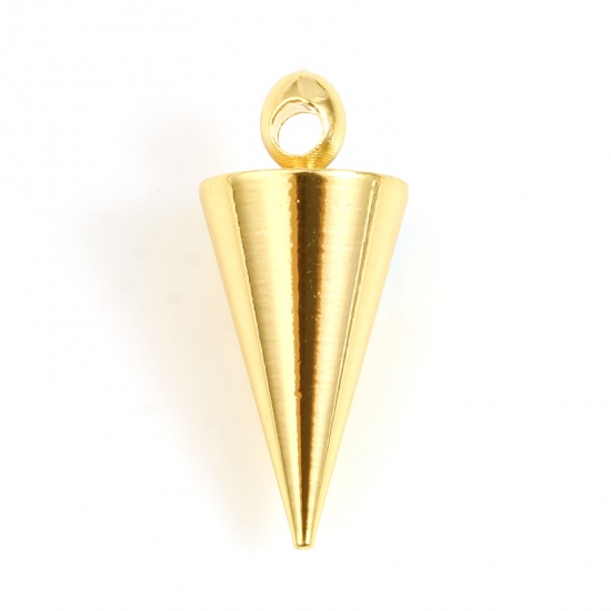 Picture of Brass Charms Cone 18K Real Gold Plated 23mm x 10mm, 1 Piece                                                                                                                                                                                                   