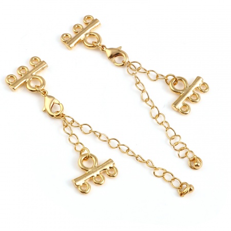 Ottone Estensione Catene 18K Vero Oro Placcato Goccia 9.1cm, 1 Pz