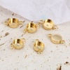 Изображение Латунь Коннекторы 18K настоящее золото с покрытием Круглые Основы для Кабошонов (Подходит 6мм) 12мм x 7мм, 5 ШТ