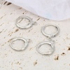Picture of Brass Hoop Earrings Real Platinum Plated Circle Ring W/ Loop 16mm x 13mm, Post/ Wire Size: (21 gauge), 6 PCs