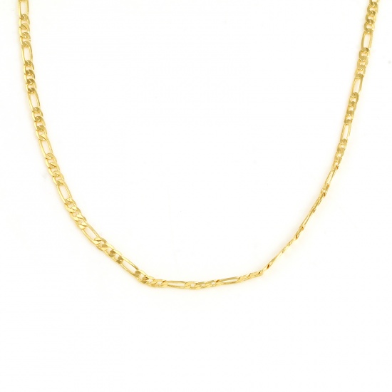 Picture of Brass Necklace Link Chain 18K Real Gold Plated 46cm(18 1/8") long, 1 Piece                                                                                                                                                                                    