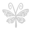 Image de Cabochons d'Embellissement Estampe en Filigrane Creux en 304 Acier Inoxydable Papillon Argent Mat 44mm x 44mm, 10 Pcs