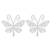 Image de Cabochons d'Embellissement Estampe en Filigrane Creux en 304 Acier Inoxydable Papillon Argent Mat 44mm x 44mm, 10 Pcs