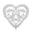 Immagine di Acciaio Inossidabile Connettore Accessori Cuore Tono Argento Uccello  Disegno Filigrana 50mm x 50mm, 10 Pz