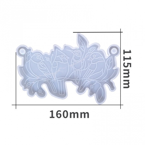 Picture of Silicone Resin Mold For Jewelry Making Listing Decoration Bird Animal White 16cm x 11.5cm, 1 Piece