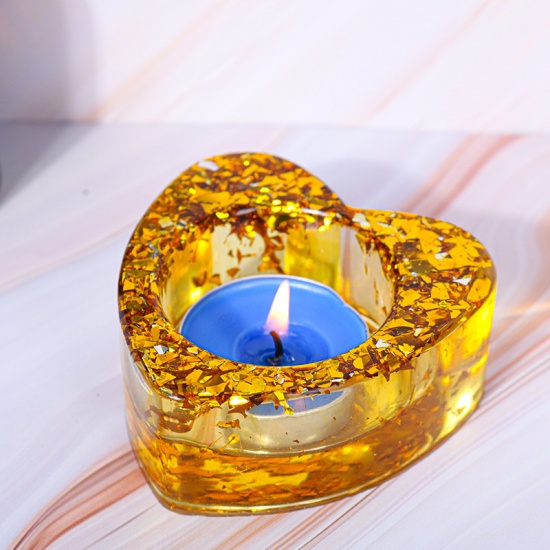 Bild von Silikon Gießform Für Schmuckherstellung Kerzenleuchter Dekoration Herz Weiß 8.5cm x 8cm, 1 Stück