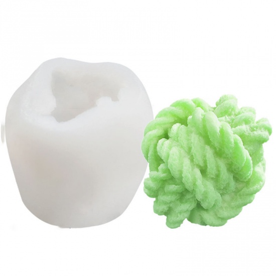 Picture of Silicone Resin Mold For Jewelry Making Ball of yarn White 6.9cm x 6.8cm, 1 Piece