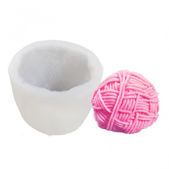 Picture of Silicone Resin Mold For Jewelry Making Ball of yarn White 6.1cm x 7.9cm, 1 Piece