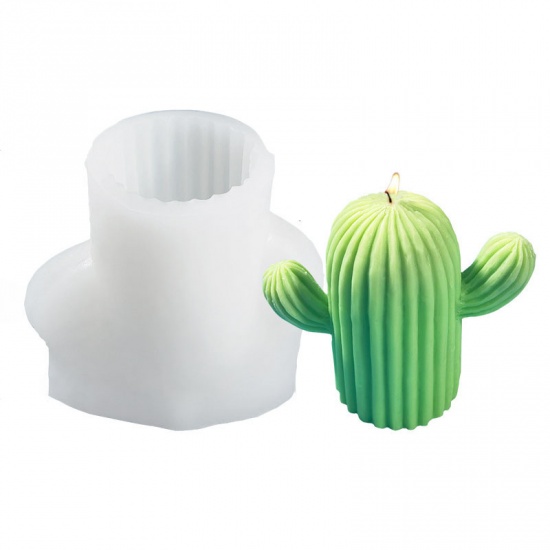 Immagine di Silicone Muffa della Resina per Gioielli Rendendo Gomitolo di Lana Cactus Bianco 8cm x 7.5cm, 1 Pz