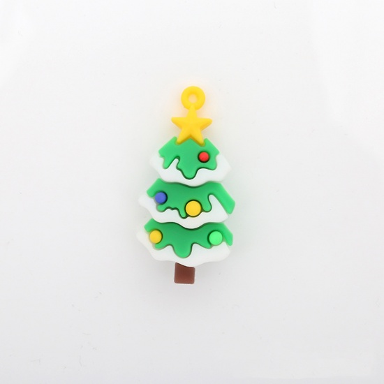 Picture of PVC Pendants Christmas Tree Multicolor 60mm x 30mm, 5 PCs