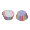 Bild von Kuchen Cupcake Party Deko Papier Rund Bunt Regenbogen Muster 70mm x 32mm, 1 Box ( 100Pcs/Packung)