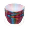Bild von Kuchen Cupcake Party Deko Papier Rund Bunt Regenbogen Muster 70mm x 32mm, 1 Box ( 100Pcs/Packung)