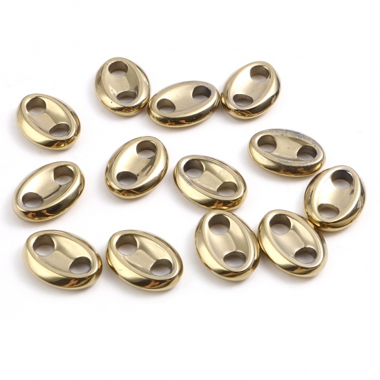 Picture of Hematite Beads Pig Nose Light Gold About 18mm x 13mm, Hole: Approx 4.3mm, 2 PCs
