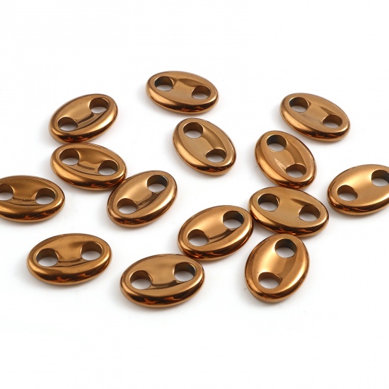 Picture of Hematite Beads Pig Nose Golden Brown About 18mm x 13mm, Hole: Approx 4.3mm, 2 PCs