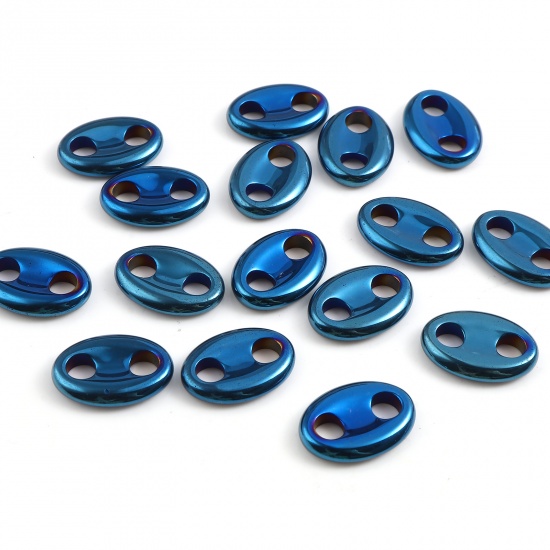 Picture of Hematite Beads Pig Nose Dark Blue About 18mm x 13mm, Hole: Approx 4.3mm, 2 PCs