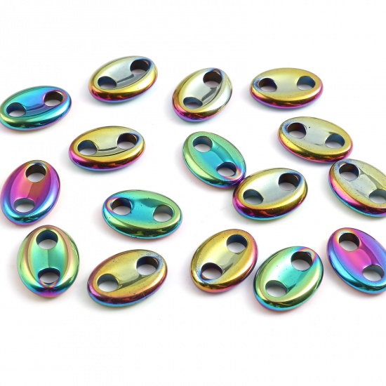 Picture of Hematite Beads Pig Nose Multicolor About 18mm x 13mm, Hole: Approx 4.3mm, 2 PCs