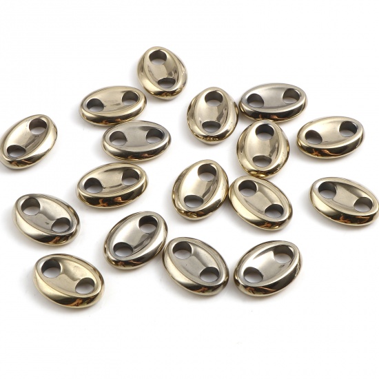 Picture of Hematite Beads Pig Nose Champagne Gold About 18mm x 13mm, Hole: Approx 4.3mm, 2 PCs
