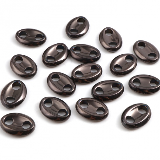 Picture of Hematite Beads Pig Nose Gunmetal About 18mm x 13mm, Hole: Approx 4.3mm, 2 PCs